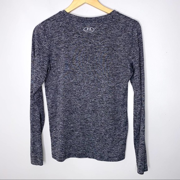 Under Armour T-Shirt Women Medium Long Sleeves Gray Marled Base Layer * - Picture 2 of 2